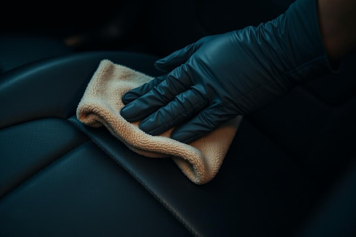 Intérieur cuir d'un véhicule après nettoyage et soin par WolfShine Luxury